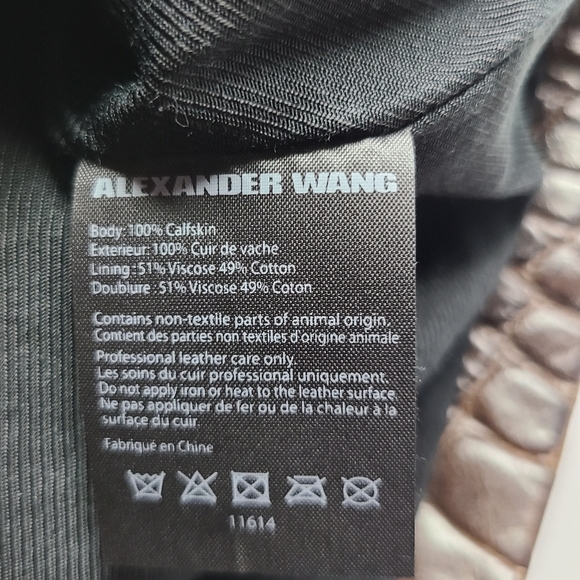 Alexander Wang crocodile skin design 100% calf skin sleeveless blouse, Size 10 - Picture 6 of 8